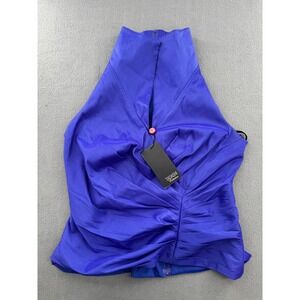 Tadashi Collection Halter Top Sz 16 Ruched High Neck Evening Cocktail Elegant